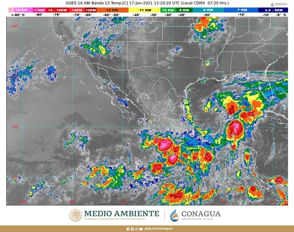 En Chiapas, Oaxaca y Quintana Roo, se pronostican Lluvias torrenciales para hoy. CONAGUA