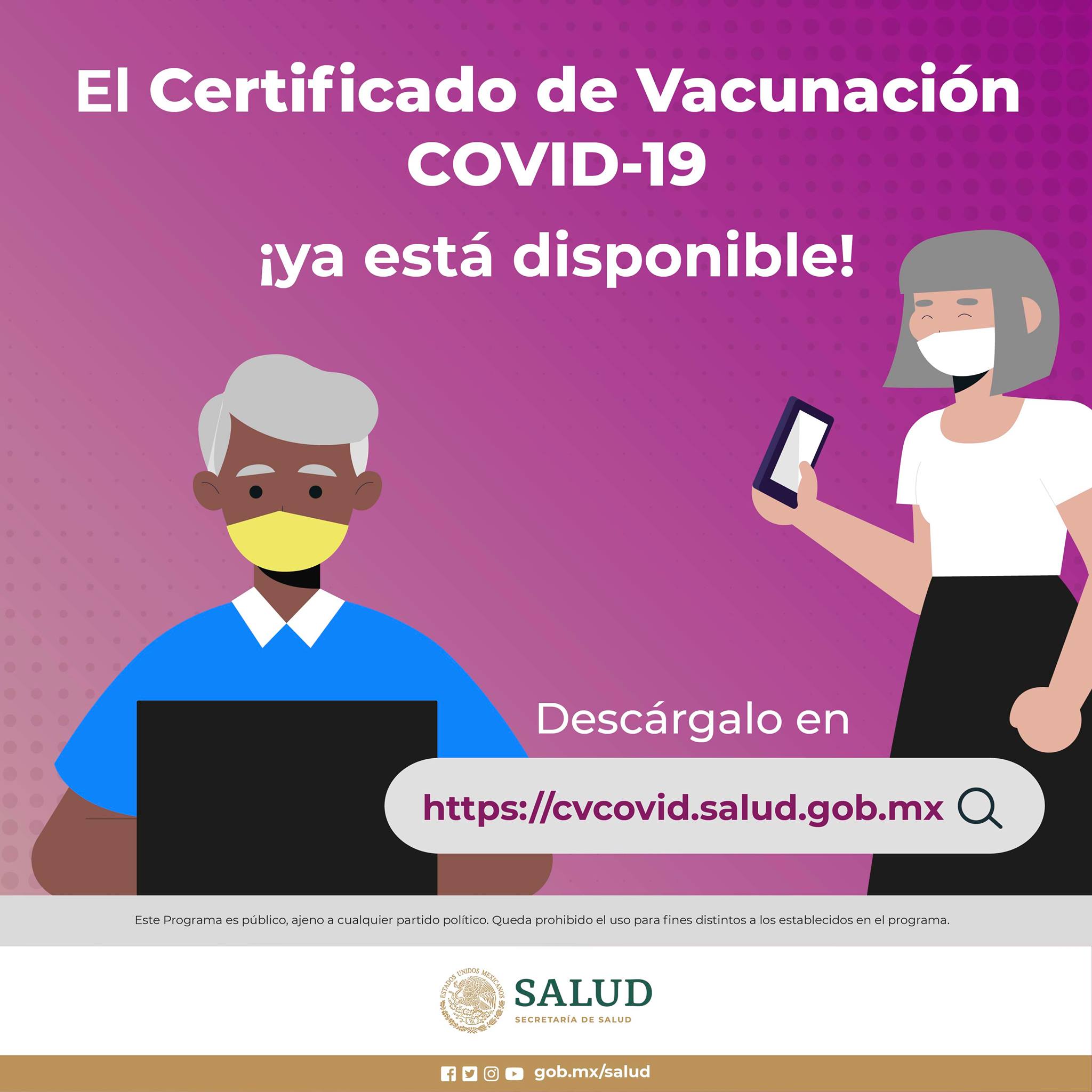Disponibles ya los certificados de Vacunación. SS