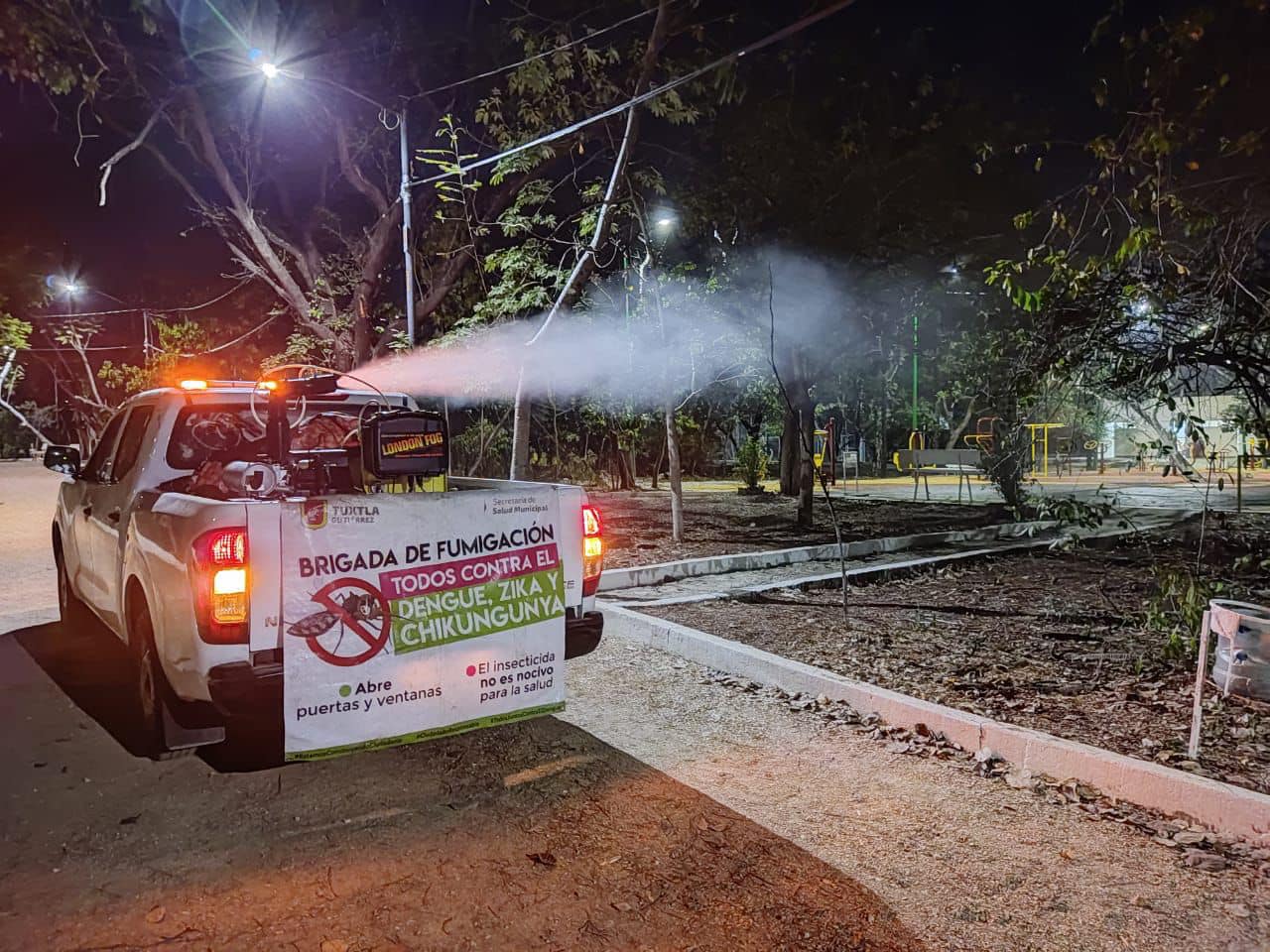 Cumplen Ayuntamiento de Tuxtla con primer ciclo de nebulizaciones en 450 colonias