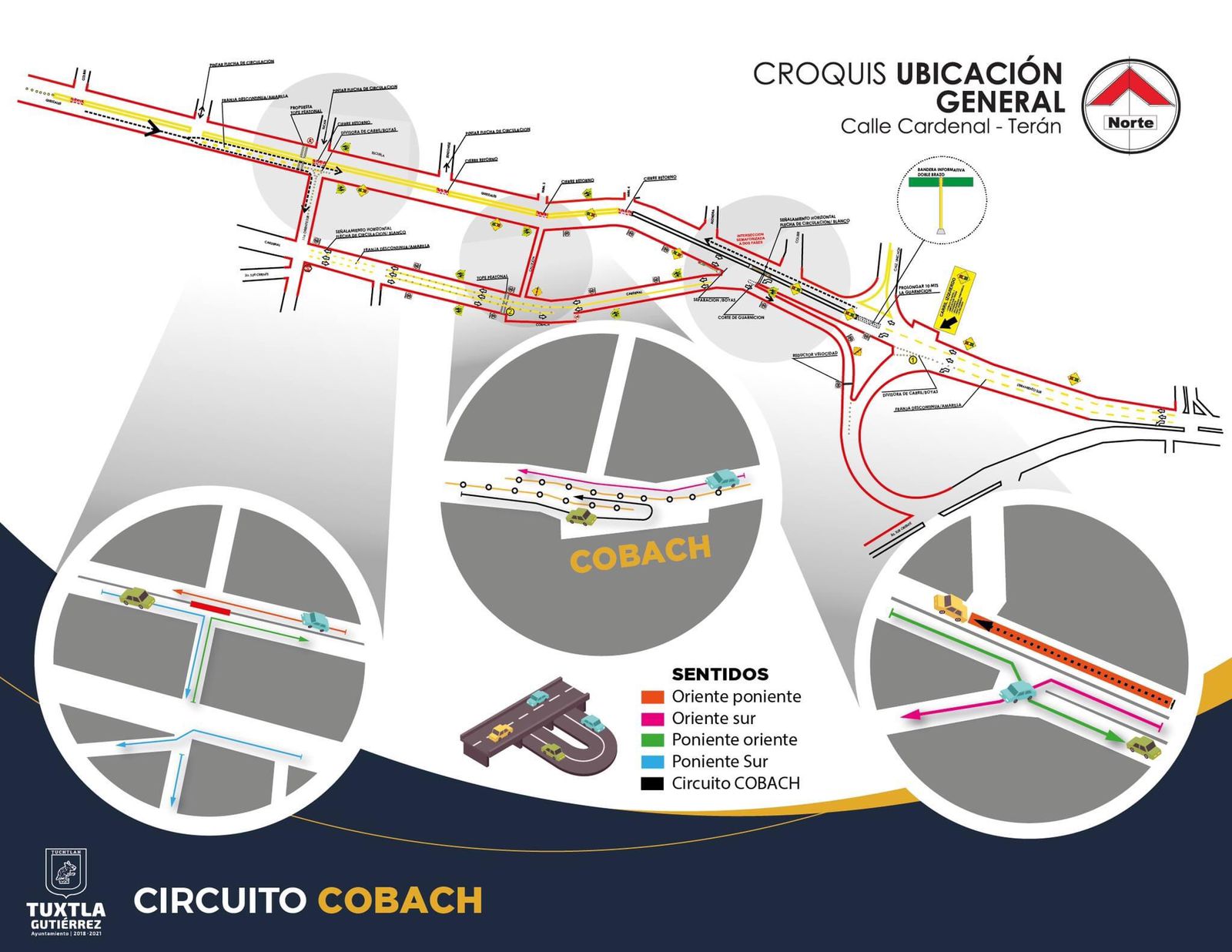 Informa SSPM cambio de circulación en Boulevard Quetzales de TGZ