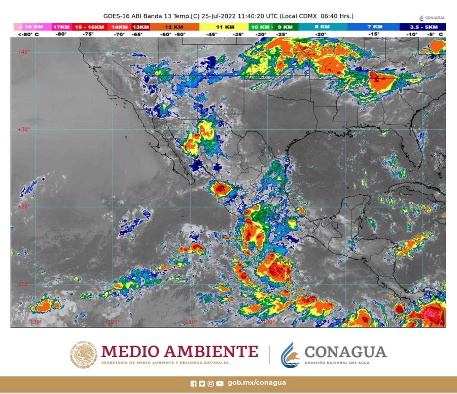 Pronóstico del tiempo para hoy lunes 25 de julio de 2022