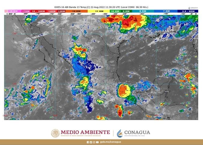 Pronóstico del tiempo para hoy lunes 22 de agosto