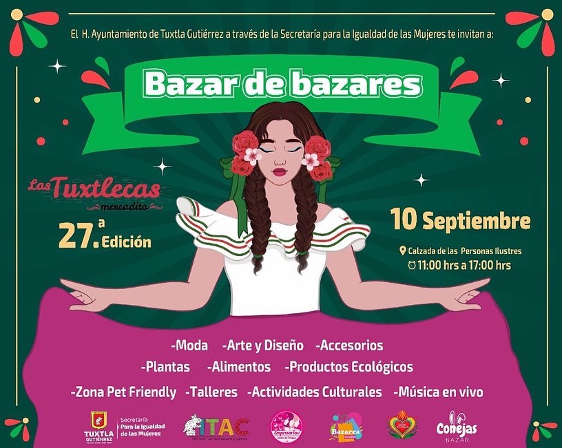 Invita Mercadito las Tuxtlecas al “Bazar de bazares” este 10 de septiembre