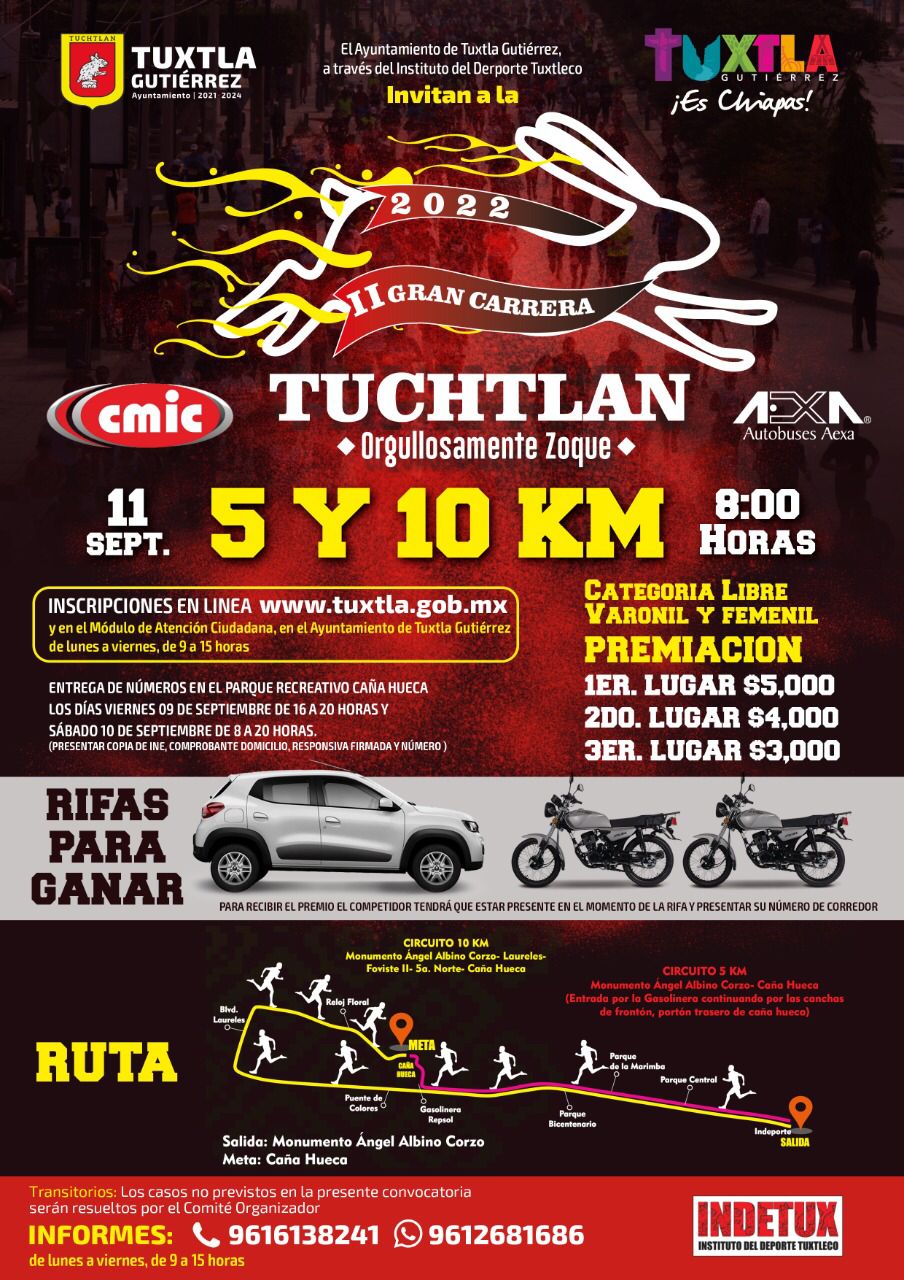 Van 7 mil 800 inscritos en la Segunda Gran Carrera Tuchtlán “Orgullosamente Zoque”
