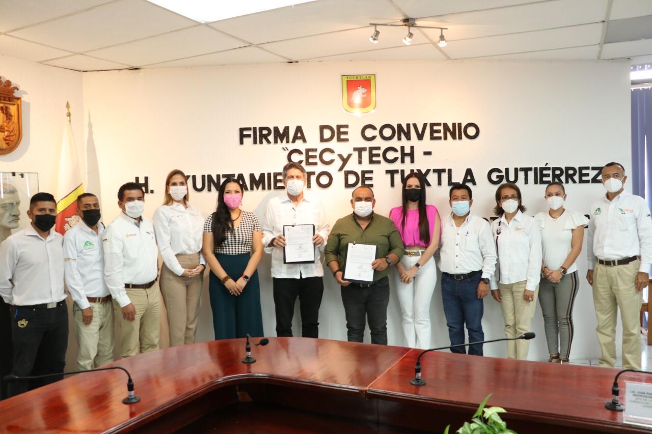 Ayuntamiento de Tuxtla y CECyTECH firman convenio de colaboración