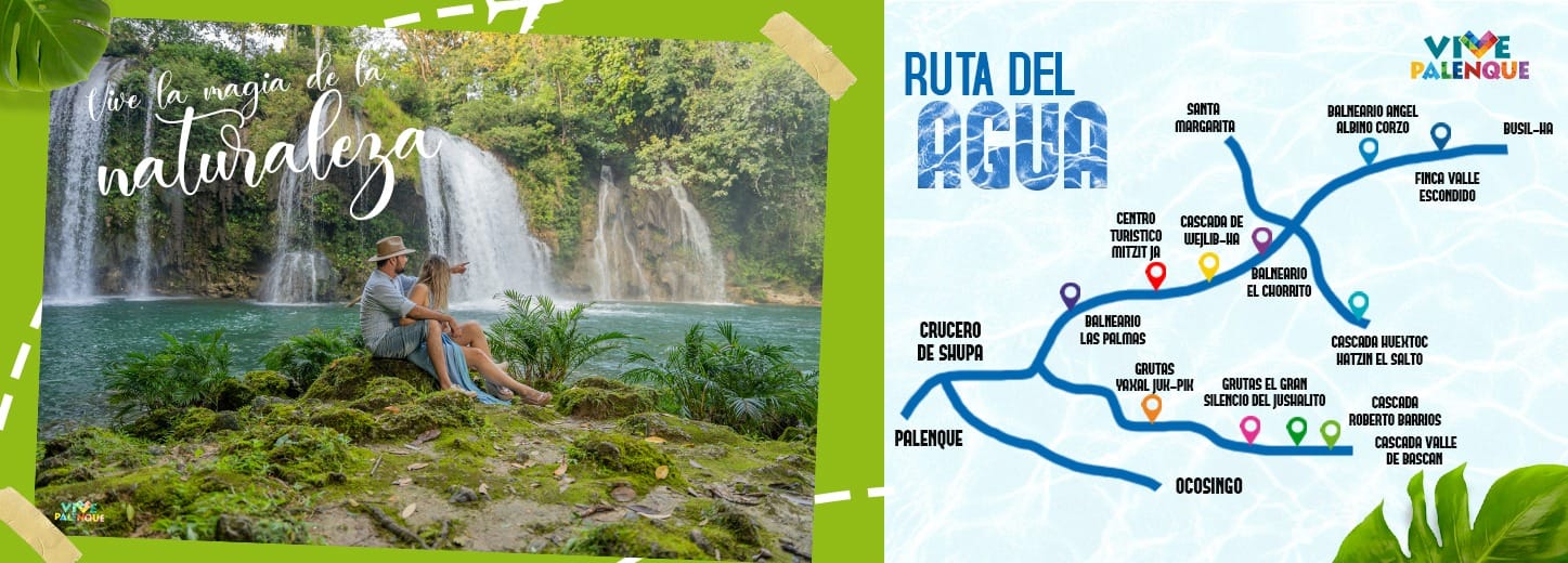 Ruta del Agua de Palenque , Chiapas.