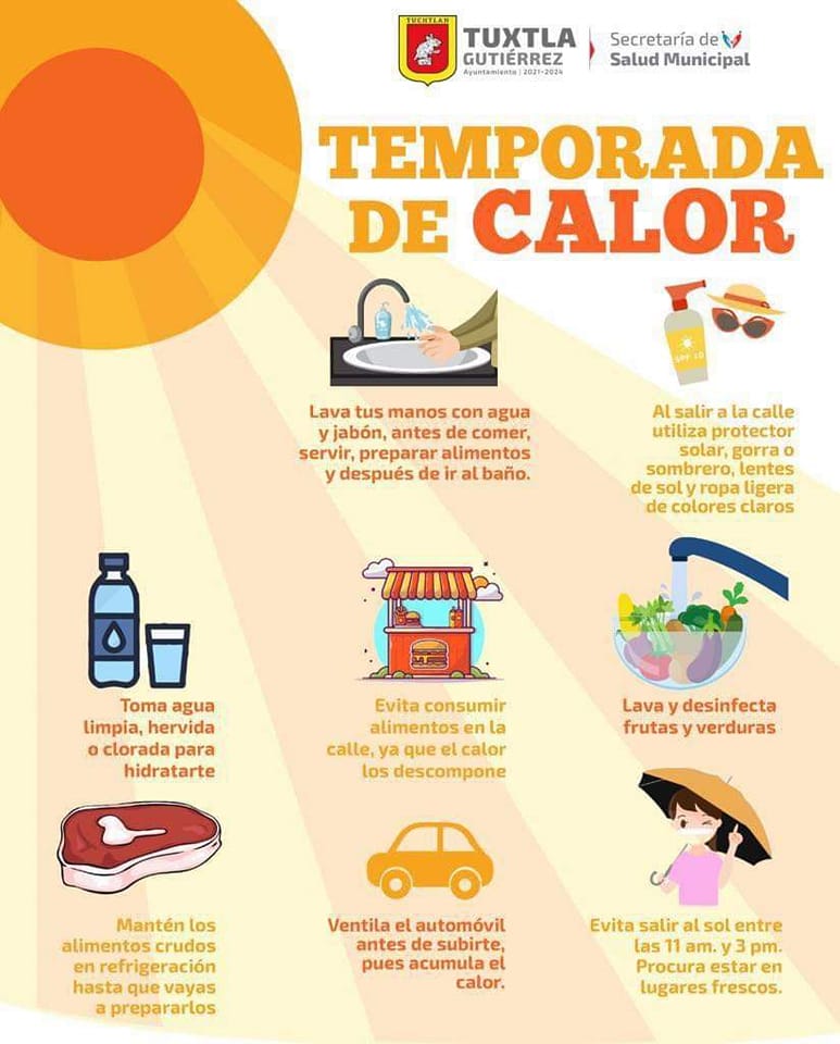 En esta temporada de calor toma en cuenta estas recomendaciones.