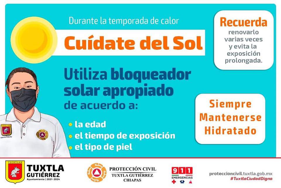 Durante la temporada de calor, cuídate del sol. Ayuntamiento de TGZ