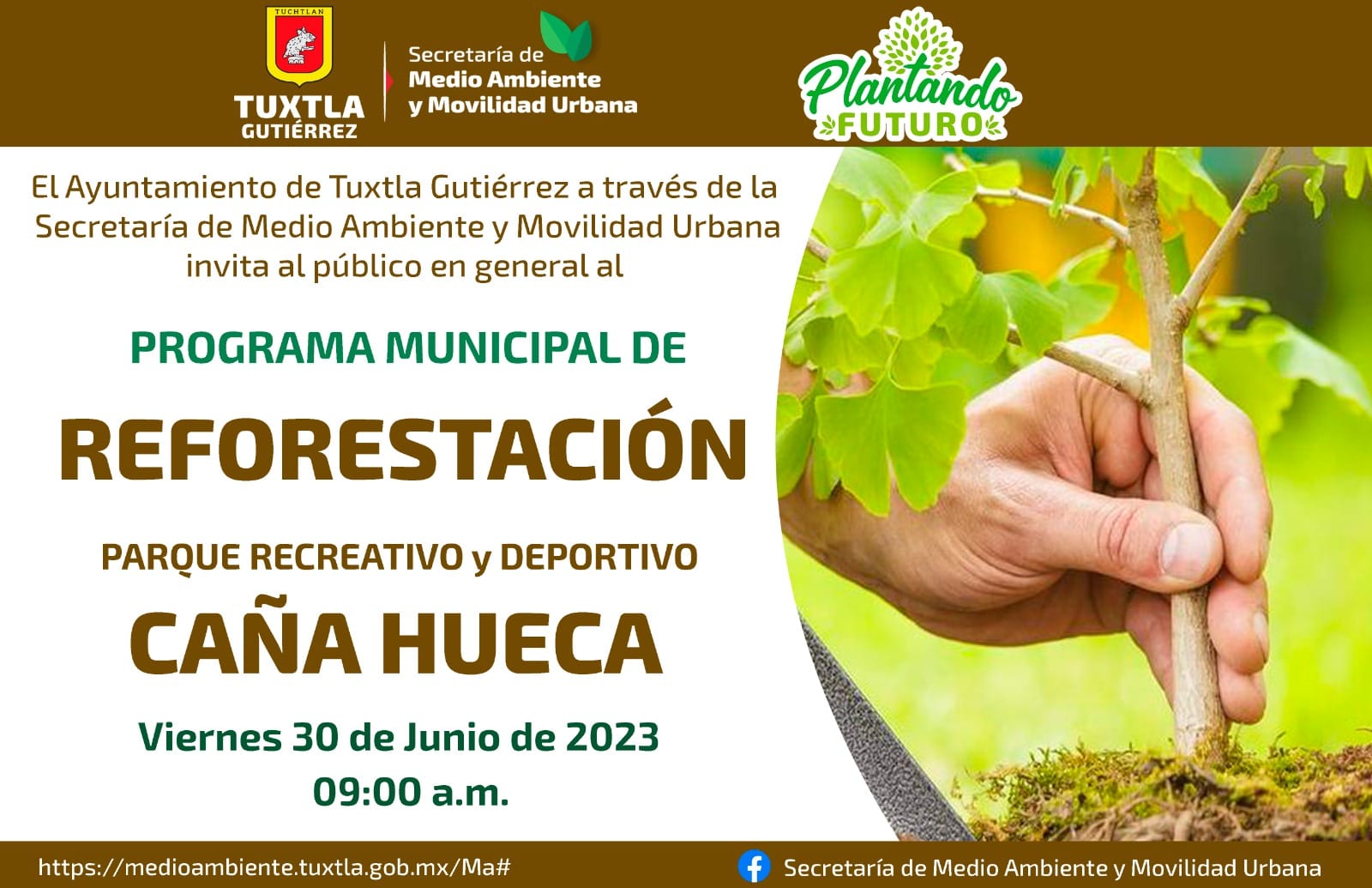 Reforestación del Parque Caña Hueca el día 30 de junio