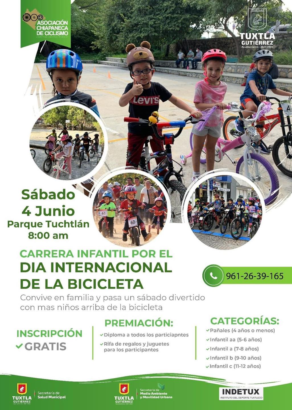 Carrera por el Día Internacional de la Bicicleta en Tuxtla Gutiérrez