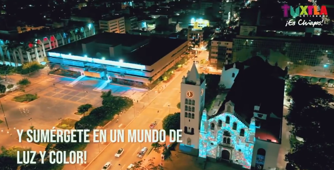 Reactivación del Video Mapping en la Catedral de San Marcos en Tuxtla Gutiérrez.