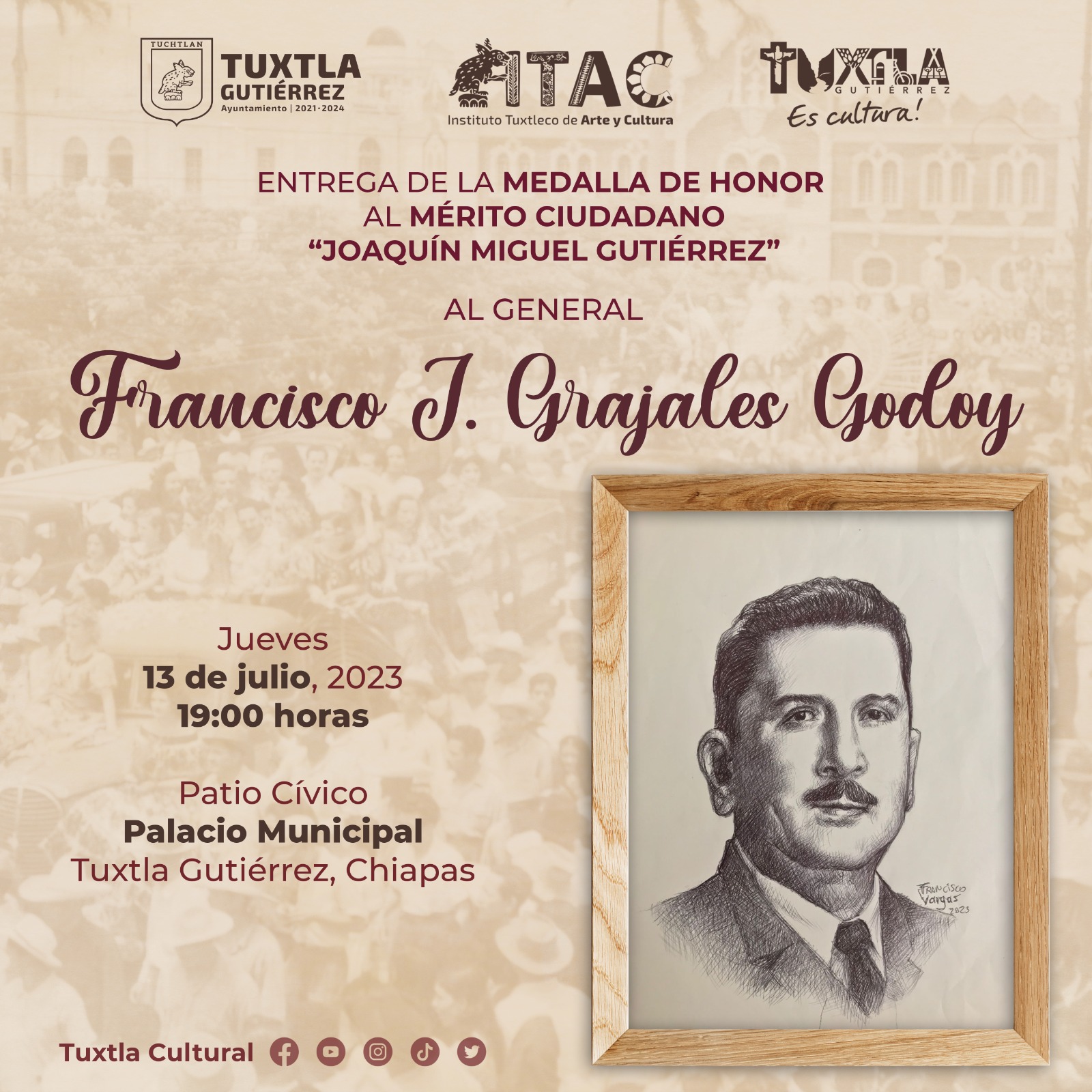 Medalla de Honor al Mérito Ciudadano «Joaquín Miguel Gutiérrez» en TGZ.