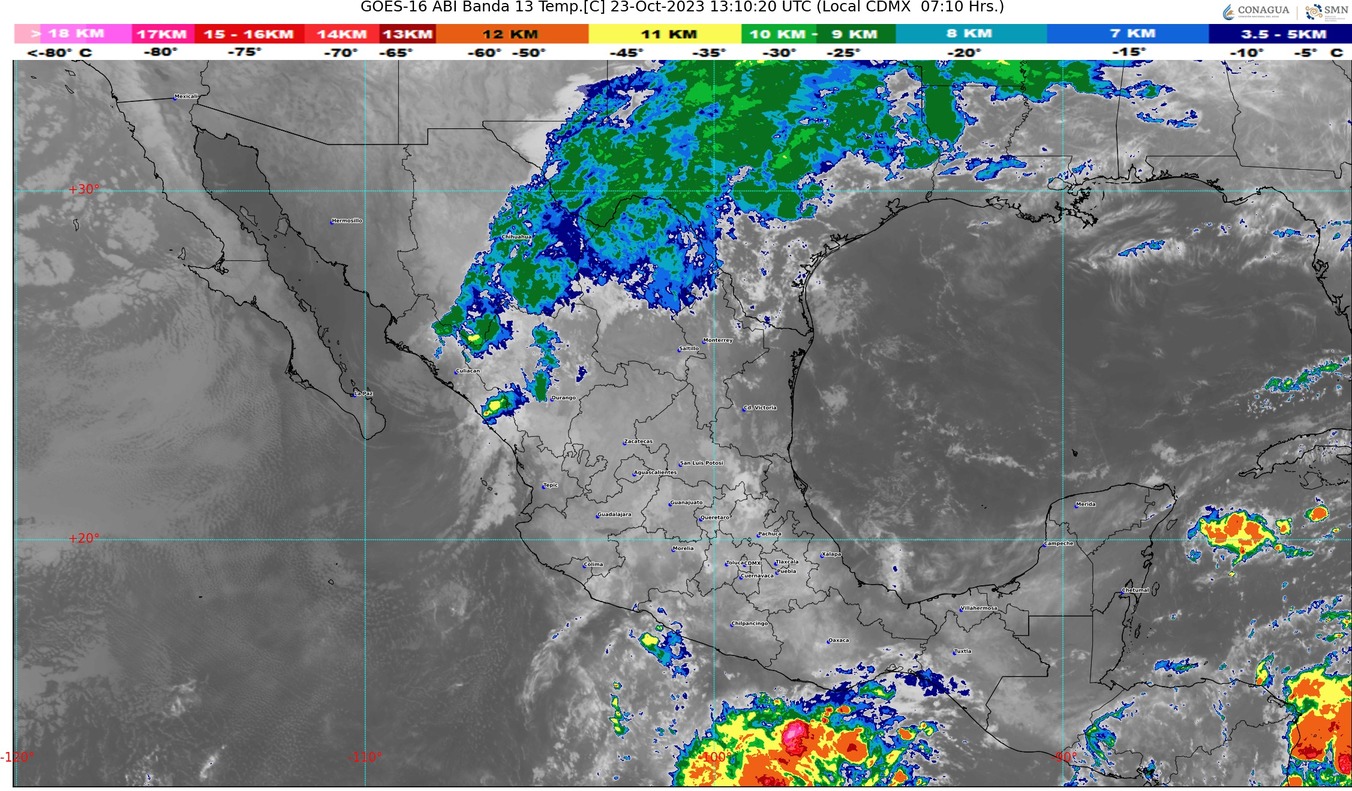 Pronóstico del tiempo para hoy lunes 23 de octubre de 2023