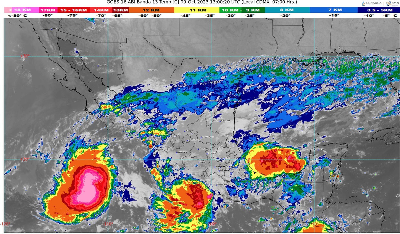 Pronóstico del tiempo para hoy lunes 09 de octubre de 2023