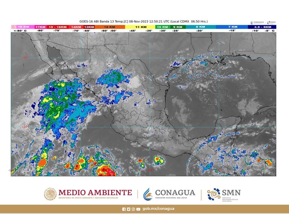 Pronóstico del tiempo para hoy miércoles 08 de noviembre de 2023.