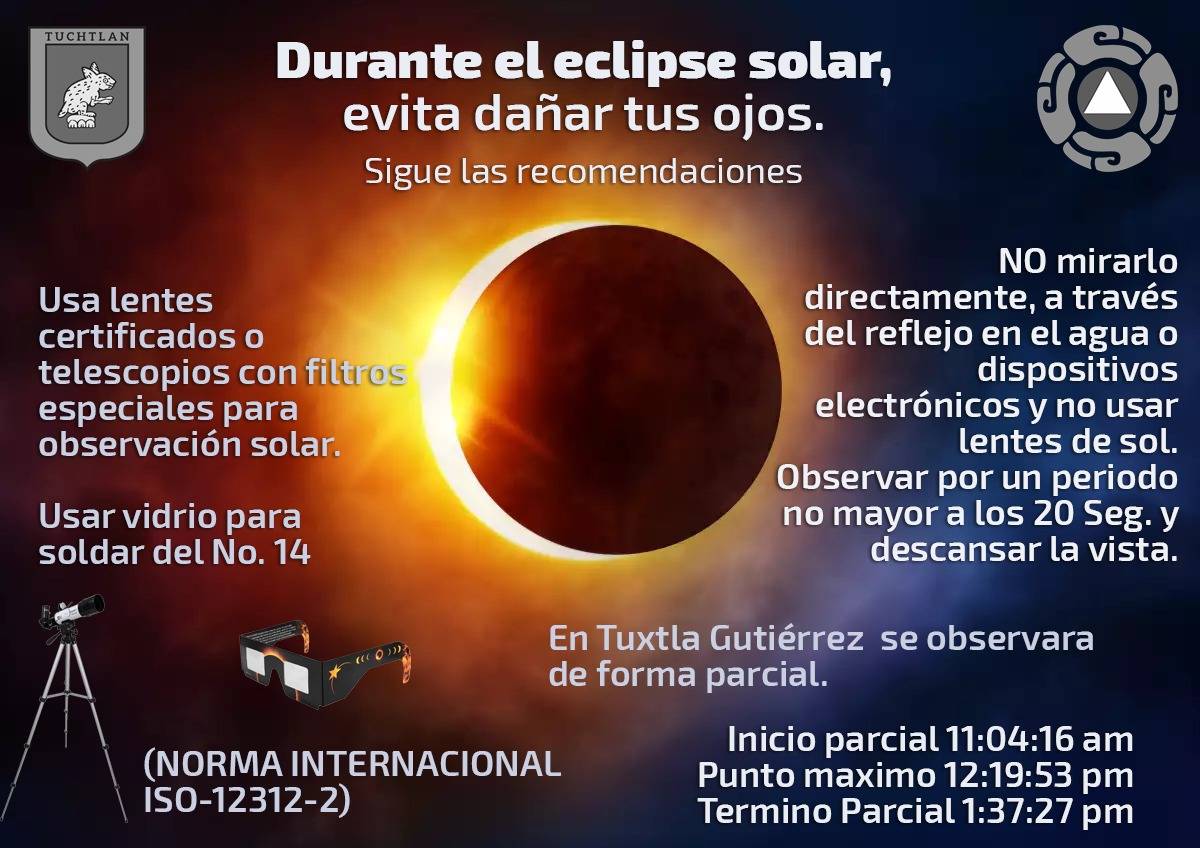 Disfruta del #EclipseSolar de una manera responsable y sigue las recomendaciones