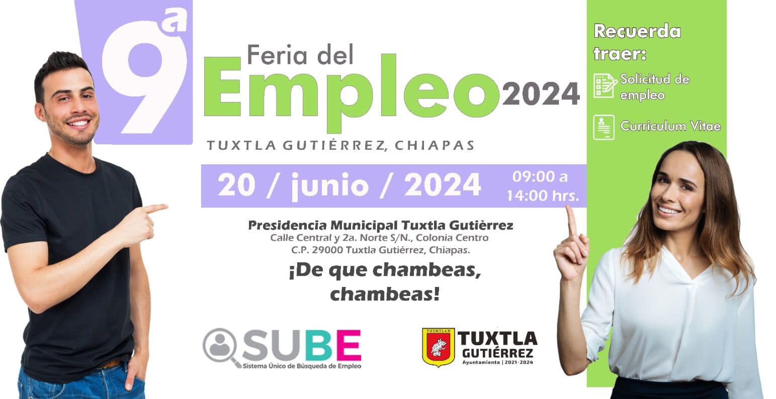 Ayuntamiento de Tuxtla Gutiérrez Organiza Feria del Empleo para los tuxtlecos