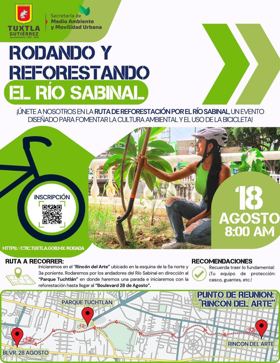 ¡Rodando y reforestando por el Río Sabinal!