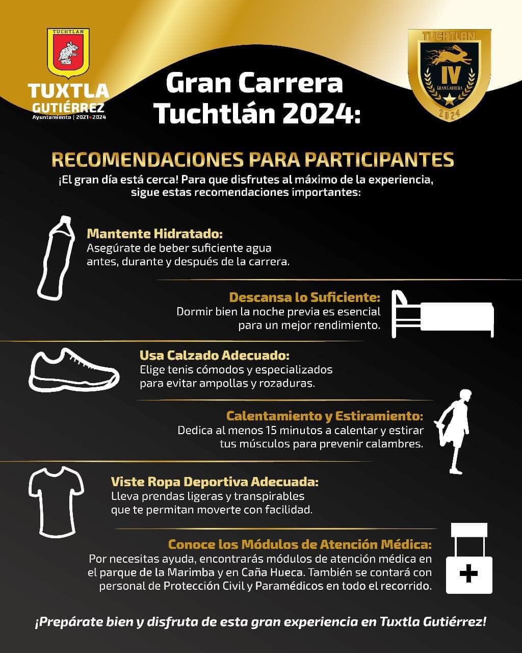 Recomendaciones para los asistentes a la carrera Tuchtlán